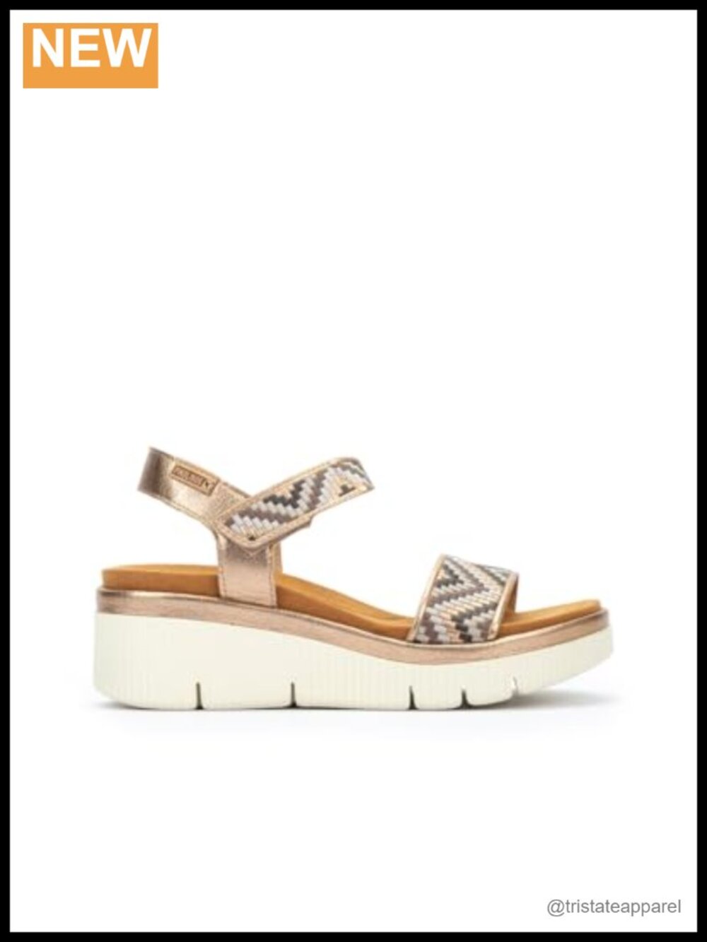 Leather Wedge Sandals with Hook-and-Loop Closure and Ankle Strap